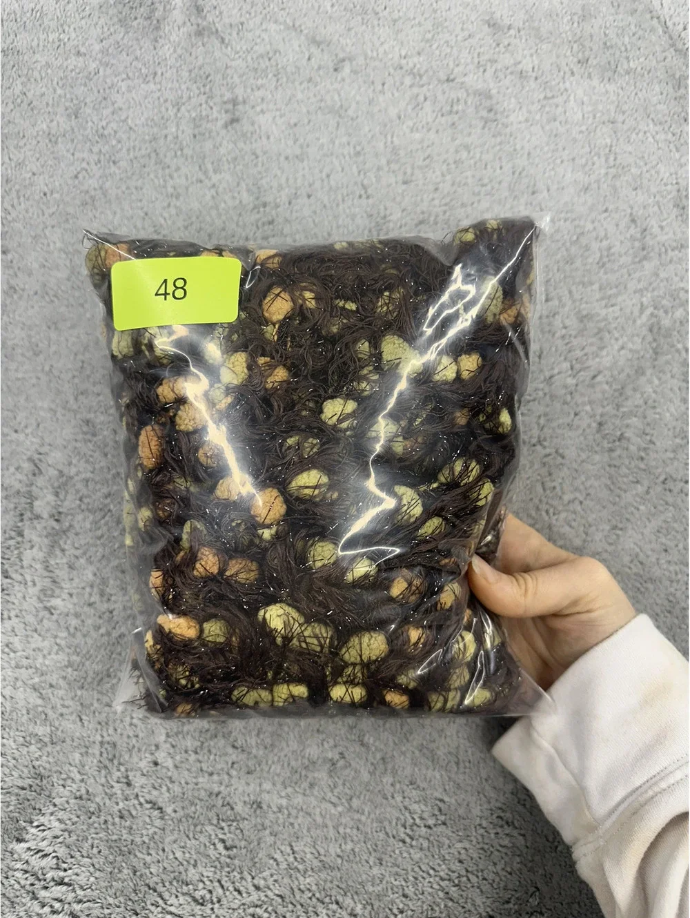 Handmade‎ Chunky Textured Brown and Green Scarf